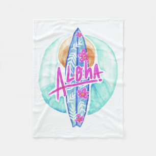 Aloha Hawaiian Surfer fleece blankets
