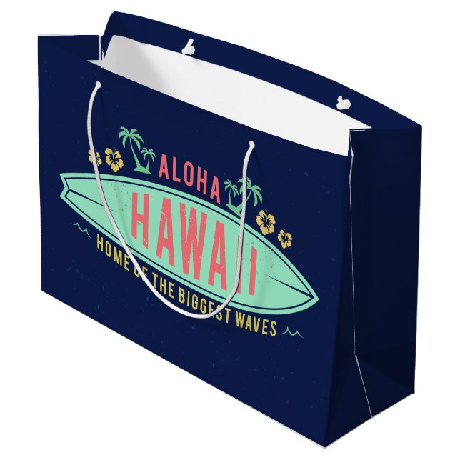Aloha Hawaiian Surfer large gift bag (Back Angled)