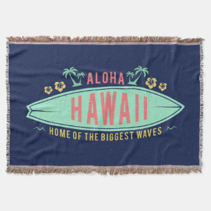 Aloha Hawaiian Surfer throw blanket