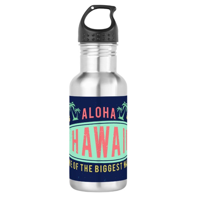 Aloha Hawaiian Surfer water bottles (Front)