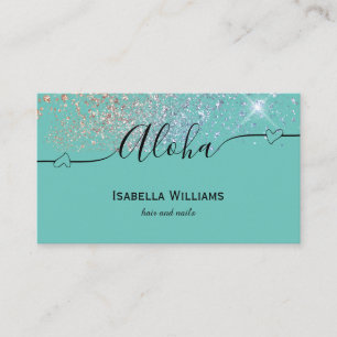 Aloha heart beauty salon business business card