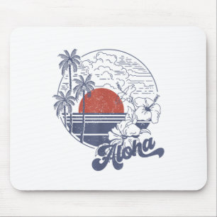 Aloha Hello Summer Vacation Hawaii Beach Family Ma Mouse Pad