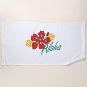 Aloha Hibiscus Beach Towel