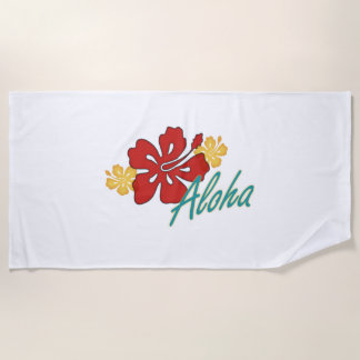 Aloha Hibiscus Beach Towel