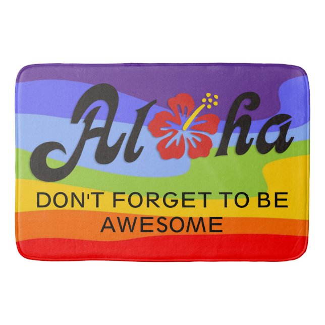 Aloha Hibiscus - flat Hawaii design + your ideas Bath Mat (Front)