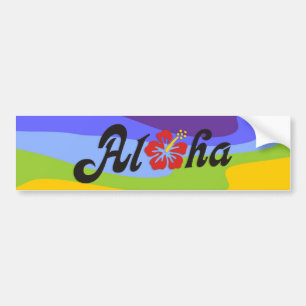 Aloha Hibiscus - flat Hawaii design + your ideas Bumper Sticker