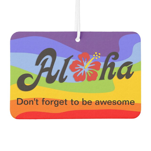Aloha Hibiscus - flat Hawaii design + your ideas Car Air Freshener (Front)
