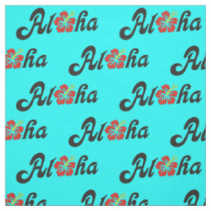 Aloha Hibiscus - flat Hawaii design + your ideas Fabric