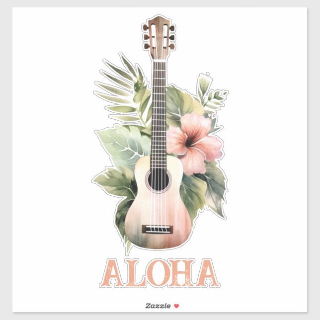 Aloha Hibiscus Flower Guitar (Sheet)