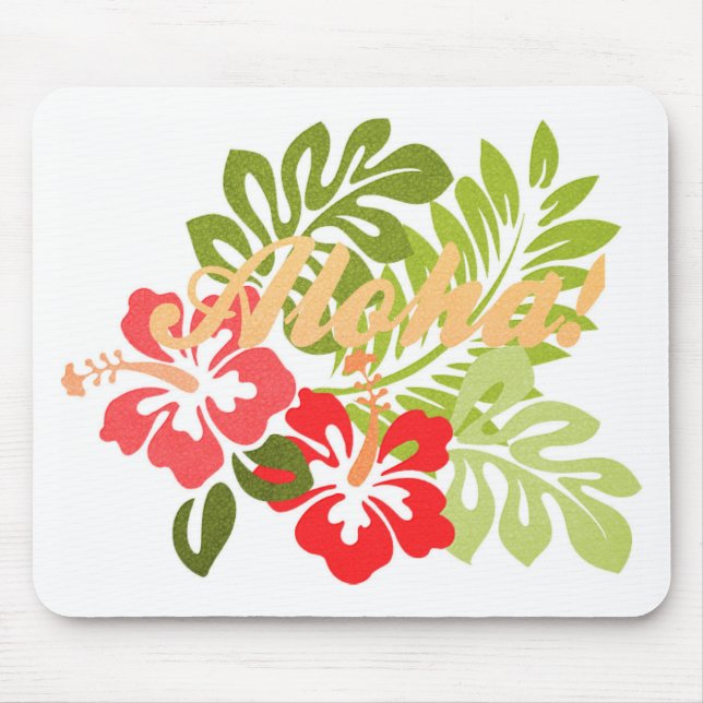 Aloha Hibiscus Mouse Pad (Front)
