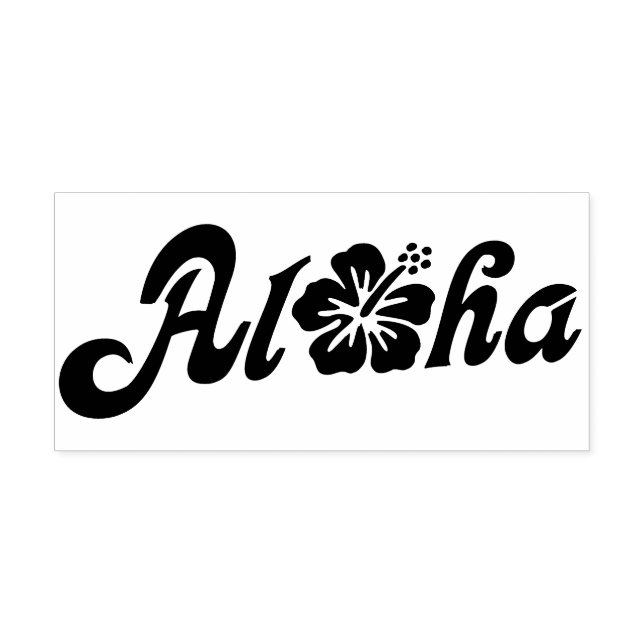 Aloha Hibiscus - solid Hawaii design + your ideas Self-inking Stamp (Design)