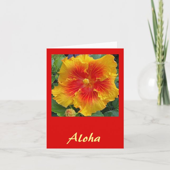 Aloha Hibiscus Thank You Card (Front)