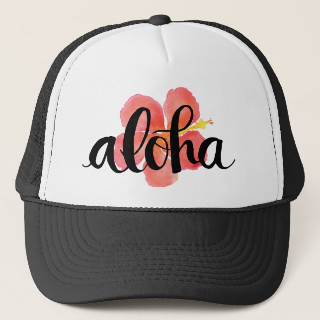 Aloha Hibiscus Trucker Hat (Front)