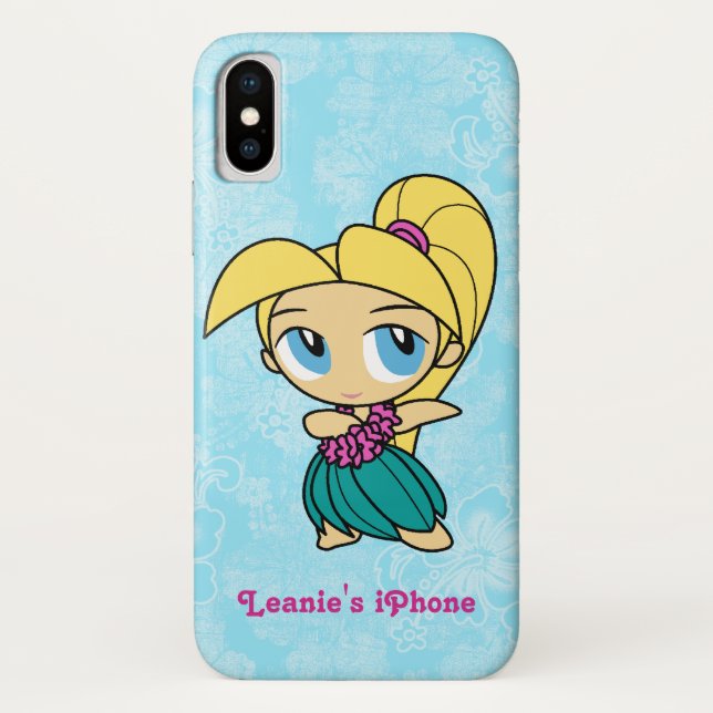 Aloha Honeys Blonde Hula Girl Hawaiian Hibiscus Case-Mate iPhone Case (Back)