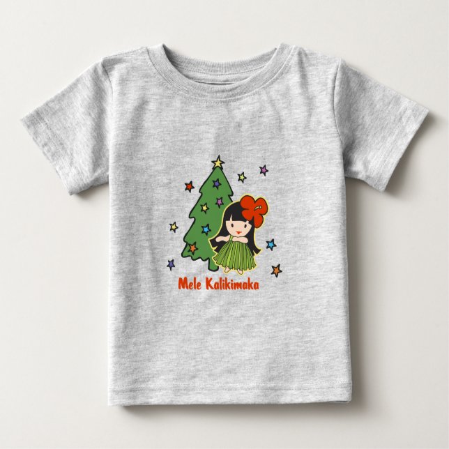 Aloha Honeys Christmas Hawaiian Hula Girl Baby T-Shirt (Front)