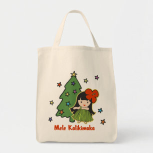 Aloha Honeys Christmas Hawaiian Hula Girl Tote Bag
