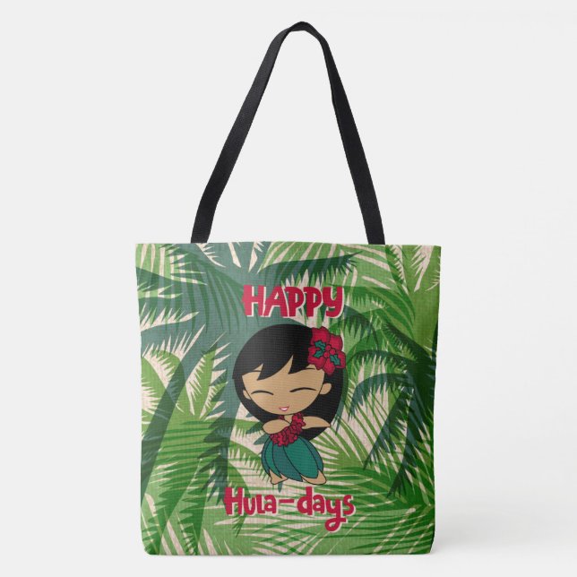 Aloha Honeys Christmas Holiday Hula Girl Beach Bag (Front)