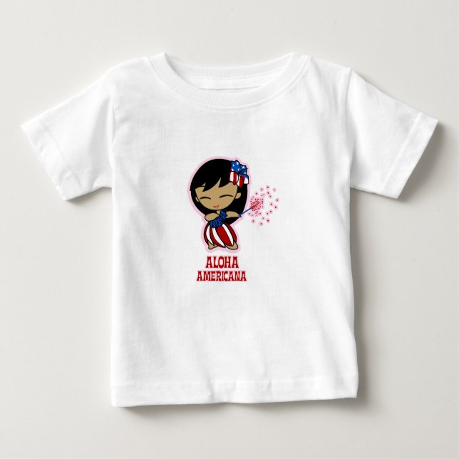 Aloha Honeys Firecracker Hula Girl T-shirts (Front)