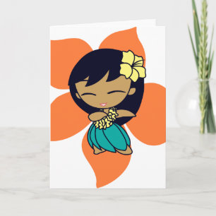 "Aloha Honeys" Greeting Cards in papaya