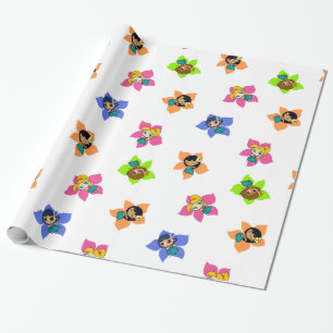 Aloha Honeys Hawaiian Hula Girl Wrapping Paper