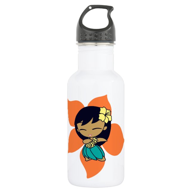 Aloha Honeys Hula Girl Hibiscus 532 Ml Water Bottle (Front)