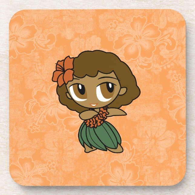 Aloha Honeys Hula Girl Hibiscus Coasters (Front)