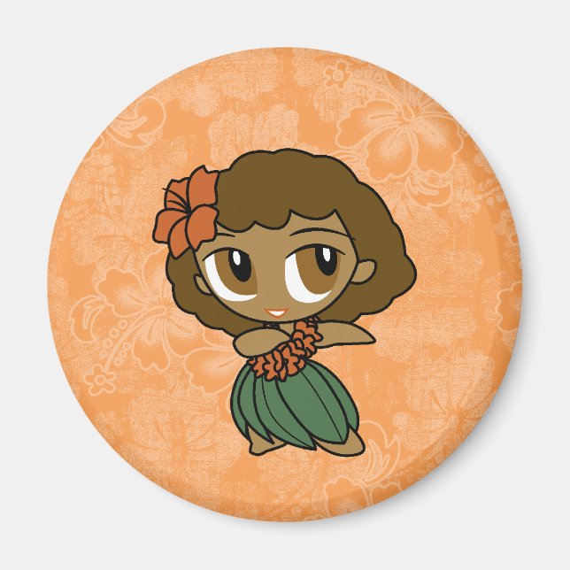 Aloha Honeys Hula Girl Hibiscus Magnets (Front)