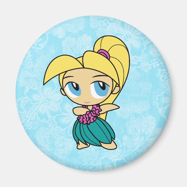 Aloha Honeys Hula Girl Hibiscus Magnets (Front)