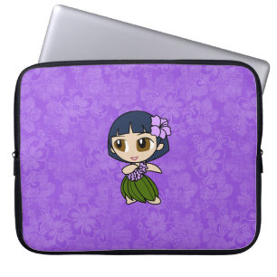 Aloha Honeys Hula Girl Hibiscus Neoprene Laptop Sleeve