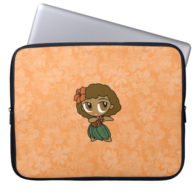 Aloha Honeys Hula Girl Hibiscus Neoprene Laptop Sleeve (Front)