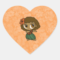 Aloha Honeys Hula Girl Hibiscus Stickers