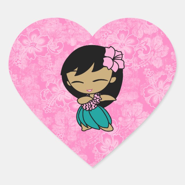 Aloha Honeys Hula Girl Hibiscus Stickers (Front)