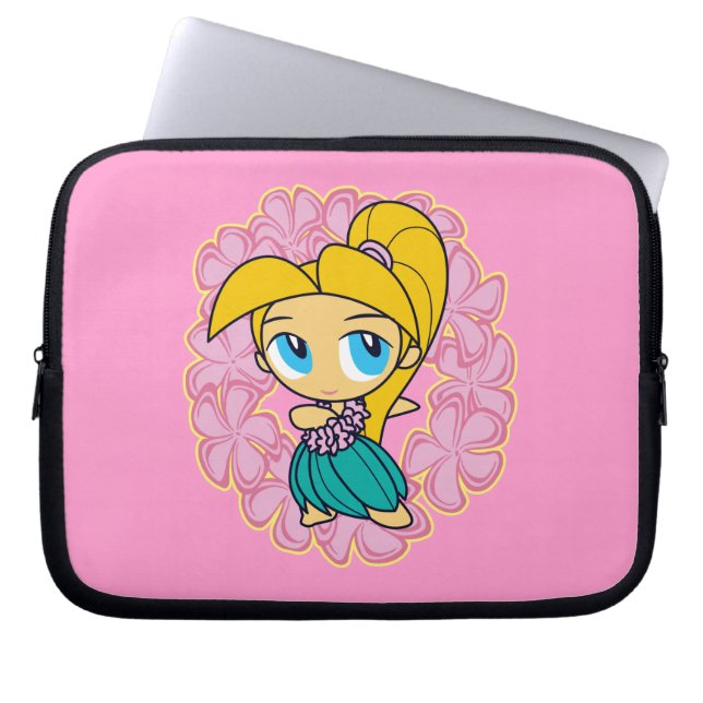 Aloha Honeys Hula Girl Plumeria Neoprene Laptop Sleeve (Front)
