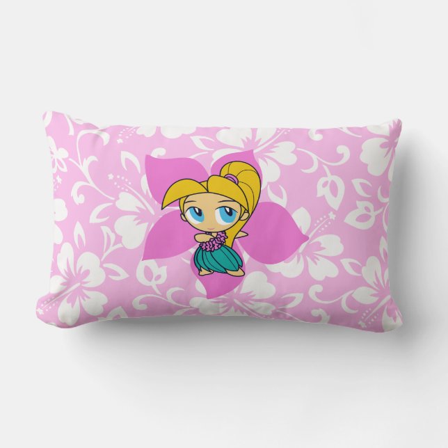 Aloha Honeys Hula Girl Reversible Lumbar Pillows (Front)