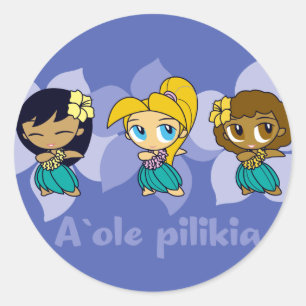 "Aloha Honeys " hula girls stickers in peri