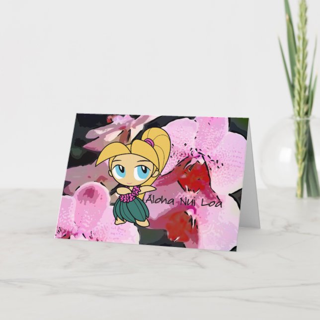 "Aloha Honeys" Love Greeting Card (Front)