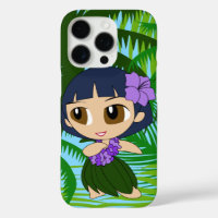 Aloha Honeys Palms Hawaiian Blue Hair Hula Girl  C