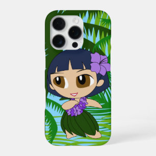 Aloha Honeys Palms Hawaiian Blue Hair Hula Girl  C iPhone 16 Pro Case