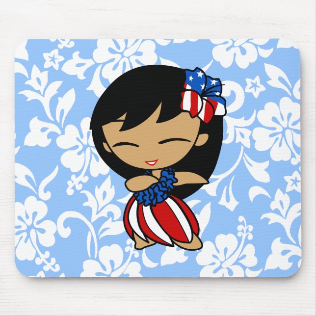 Aloha Honeys Patriotic Hula Girl Mousepads (Front)