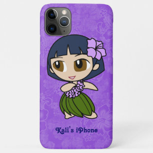 Aloha Honeys Purple Hula Girl Hawaiian Hibiscus iPhone 11 Pro Max Case