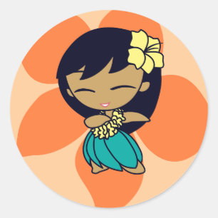 "Aloha Honeys" Stickers in lt. peach