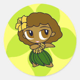 "Aloha Honeys" Stickers in lt. yellow