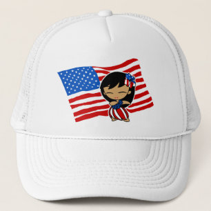 Aloha Honeys USA Flag Hula Girl Hats