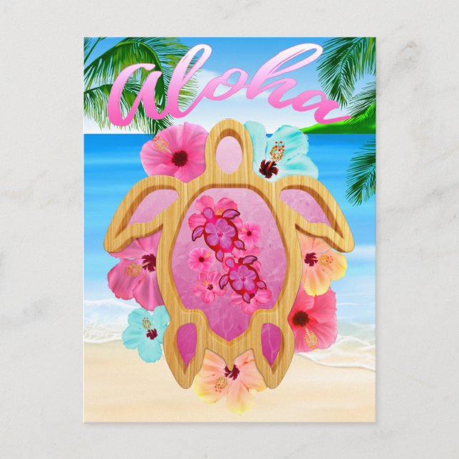Aloha Honu Sea Turtle 3 Postcard (Front)