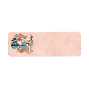 Aloha Hula Girl Label Return Address Label