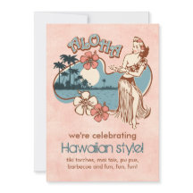 Aloha Hula Girl Party Invitation