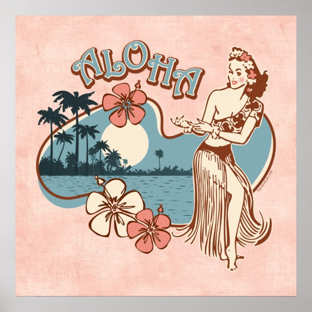 Aloha Hula Girl Print (Front)