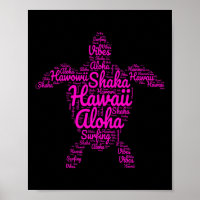 Aloha I Love Hawaii Sea Turtles Shaka Surfing Vibe