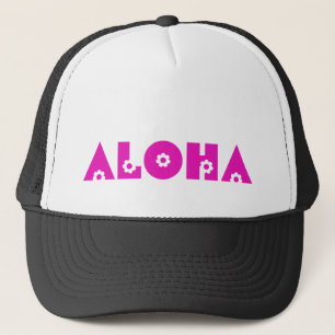 Aloha in Pink Flowers Trucker Hat