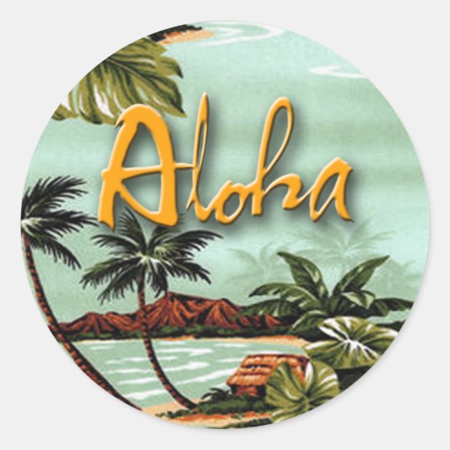 Aloha Island Classic Round Sticker (Front)